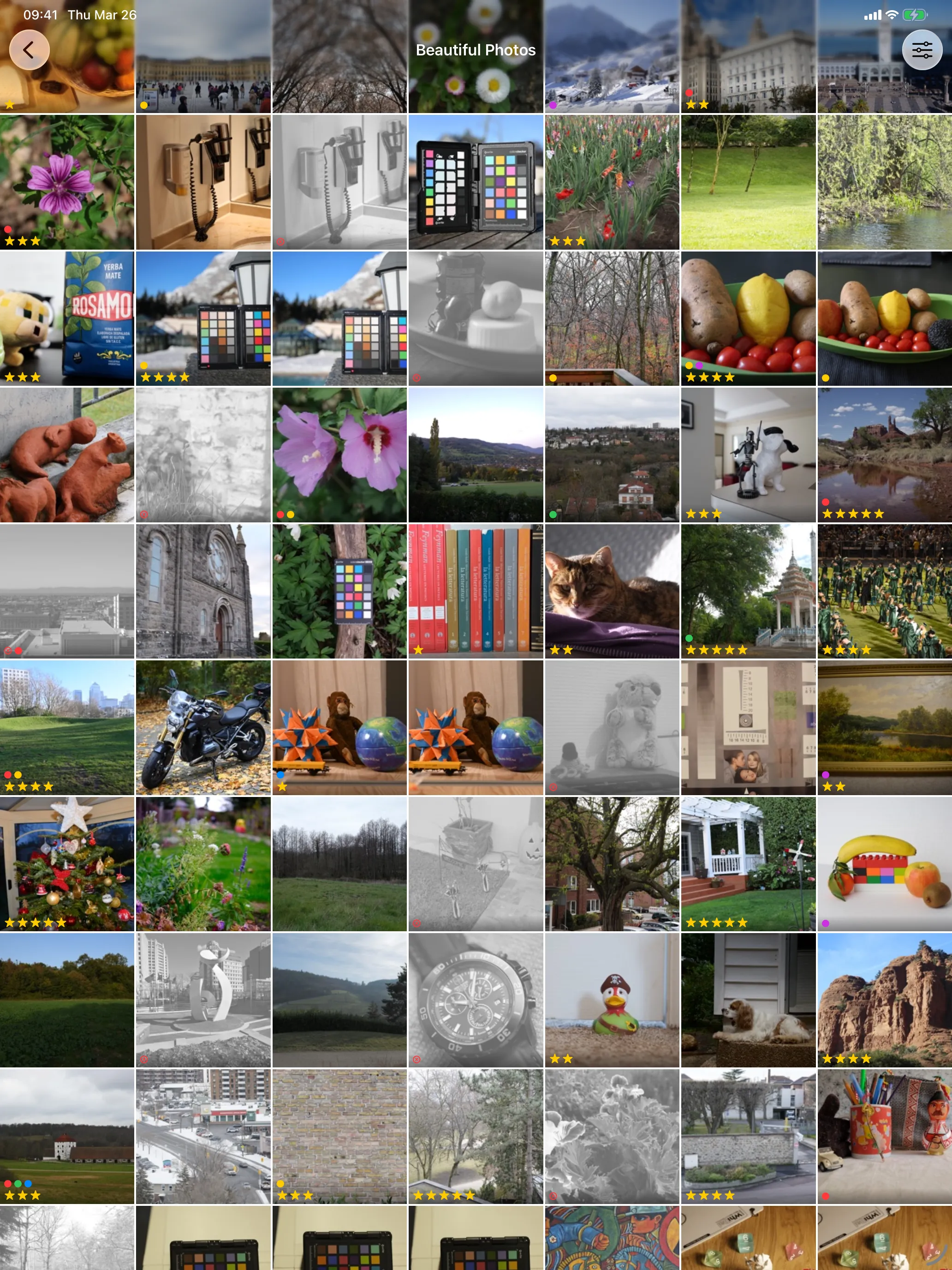 iPad gallery grid view