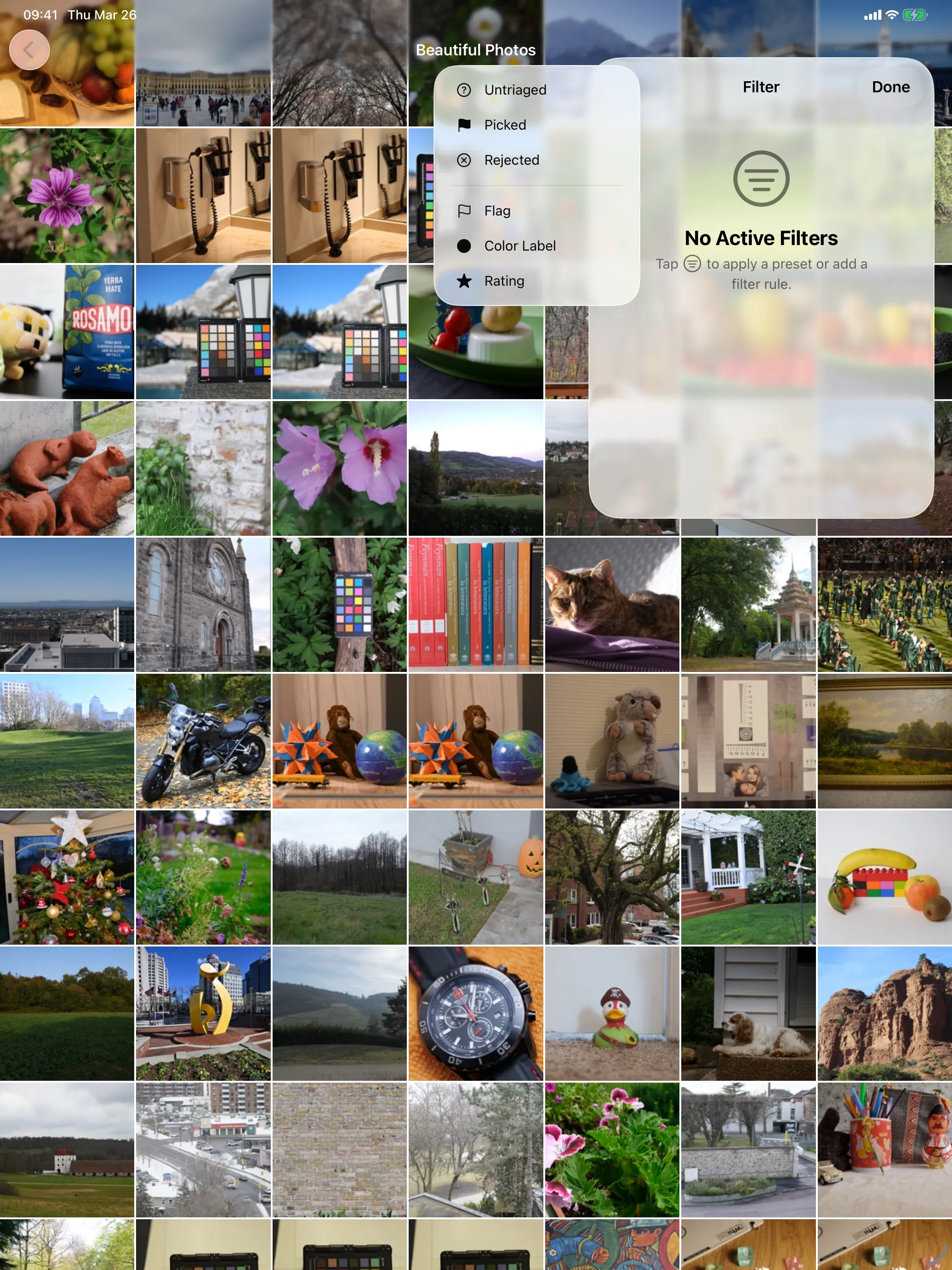 iPad smart filters for Lightroom
